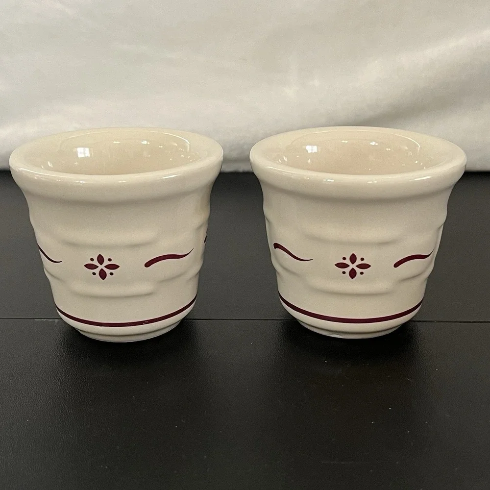 Longaberger Pottery Woven Traditions Classic Red Mini Crock 2.5